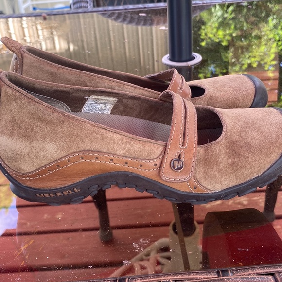 Merrell Plaza Bandeau Tan Leather Mary Jane shoes Size 10 - Picture 2 of 6
